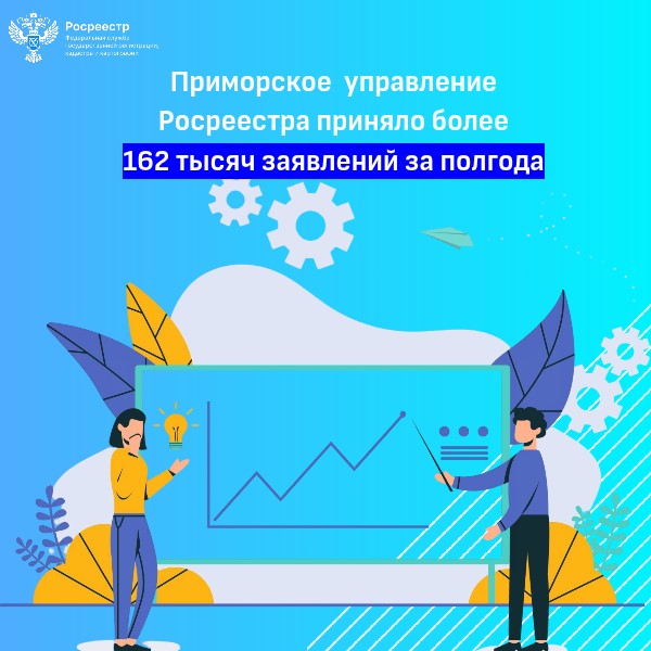 Приморское  управление Росреестра обработало более 162 тысяч заявлений за полгода.