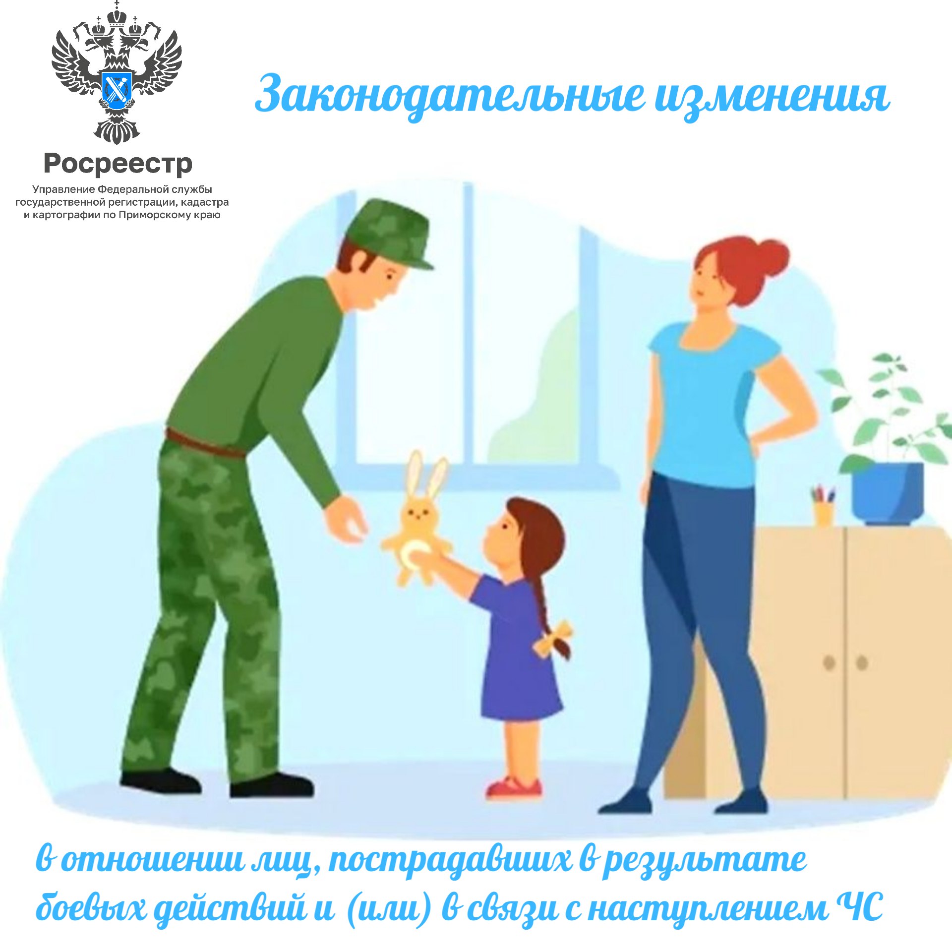 Законодательные изменения в отношении лиц, пострадавших в  результате боевых действий и (или) в связи с наступлением ЧС.