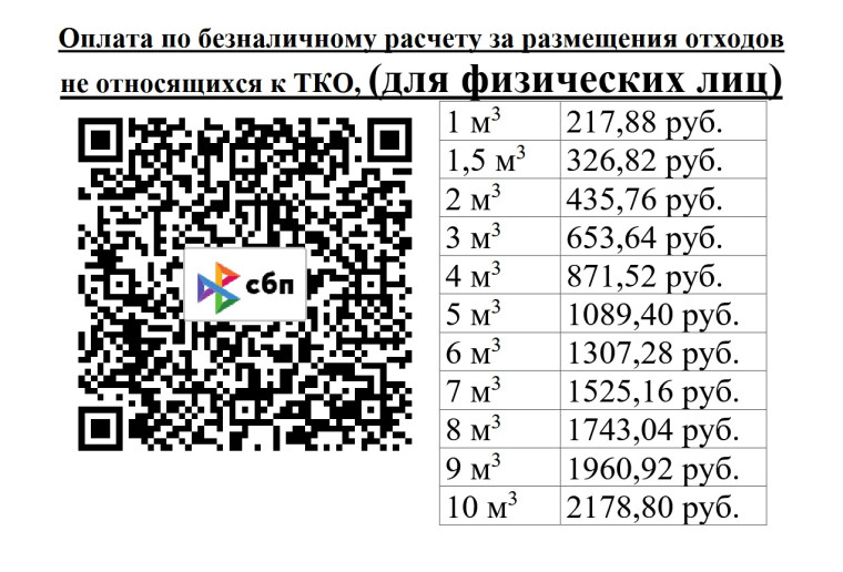 Произвести оплату за размещение отходов на полигоне ТБО Большого Камня можно при помощи QR кода.